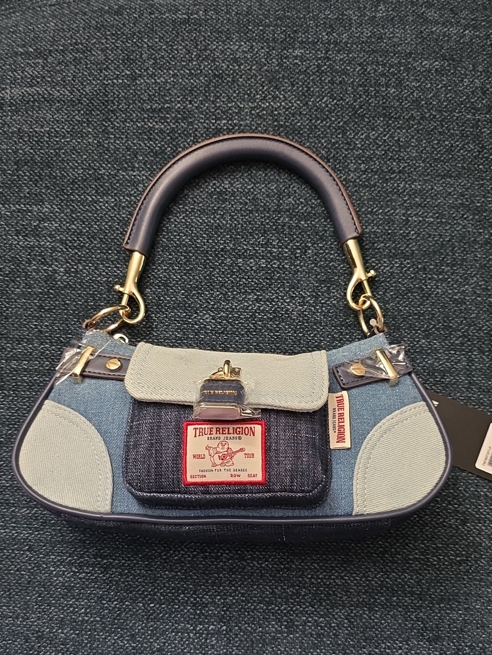 True Religion Denim & Light Blue Mini Top-Handle Shoulder Bag